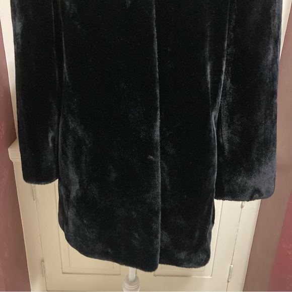 Vintage 80’s SASSON Borgazia Union Made Women’s Faux Fur Black Coat Size 8 - Picture 3 of 9